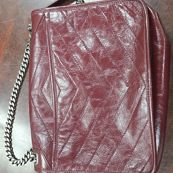 NEW Yves Saint Laurent NIKI MEDIUM Crinkled Leather Bag - Picture 9 of 10